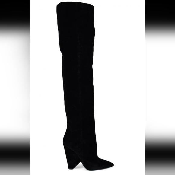 Saint Laurent Black Suede Nikki Boots - Picture 3 of 7